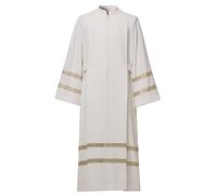 BLESSUME Clero ALB Church Worship ALB Concelebration Vestments Robe, Marfil blanco, X-Large