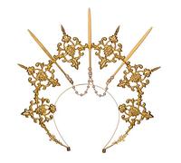 BLESSUME Diadema Corona de halo de María Diosa Mujer Halloween Fiesta Cosplay Tocado (Oro 10)