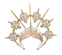 BLESSUME Diadema Corona de halo de María Diosa Mujer Halloween Fiesta Cosplay Tocado (Oro 15)