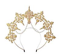 BLESSUME - Diadema de halo de la Virgen María para mujer, accesorio de disfraz de Halloween, dorado 30, 1 Count (Pack of 1)