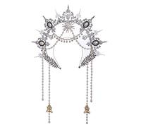 BLESSUME Diadema halo María Corona Diosa Mujer Fiesta Cosplay Halloween Tocado (Plata 7)