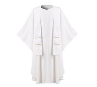 BLESSUME Esperanza/Espíritu Sacerdotes Casulla Sólida Vestimentas Masas (Blanco-Sin Collar)