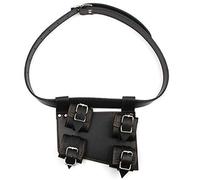 BLESSUME Funda de Espada con Cinturón Medieval Estoque Cruz Cordón Rana Titular Cinturón (Negro 01)
