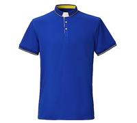 BLESSUME Hombres Clero Camisa Tab Cuello Polo para Pastor Predicador Ministro (Azul Real,L)