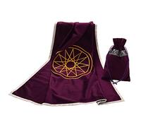 BLESSUME Mantel de Tarot con bolsa de adivinación, alfombra de altar Wicca cuadrada de terciopelo, talla única, morado, M