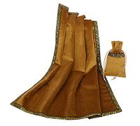 BLESSUME Mantel de tarot de altar para leer adivinación, paño de terciopelo cuadrado Wicca con bolsa de tarot (amarillo 1)