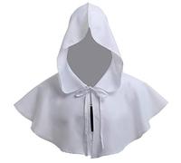 BLESSUME medieval Cowl monje capucha Wicca pagano Cosplay (Una talla, Blanco)