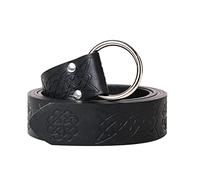 BLESSUME Medieval LARP recreación Vikingo Batalla Caballero Cinturón Cuero PU, 165cm Negro 2, Talla única