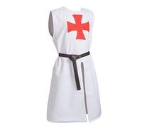 BLESSUME Medieval Túnica de Caballero Carnaval Disfraz (Blanco 1)