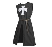 BLESSUME Medieval Túnica de Caballero Carnaval Disfraz (Negro 1)