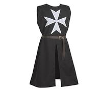 BLESSUME Medieval Túnica de Caballero Carnaval Disfraz (Negro 2)
