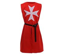 BLESSUME Medieval Túnica de Caballero Carnaval Disfraz (Rojo)