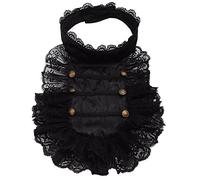 BLESSUME Mujer Retro Cosplay Cuello Collar Malla Cuello Fallar Volante fruncido Fiesta Collar (A)