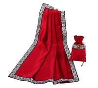 BLESSUME Paño de altar cuadrado para tarot wicca con bolsillo para cartas, 62 * 62 cm (Rojo 1)