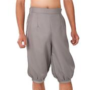 BLESSUME Pantalones Pirata Medieval Renacentistas Trousers Corte Holgado (2XL, Gris)