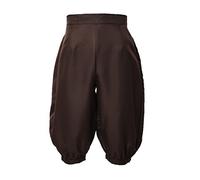 BLESSUME Pantalones Pirata Medieval Renacentistas Trousers Corte Holgado (2XL, Marrón)