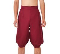 BLESSUME Pantalones Pirata Medieval Renacentistas Trousers Corte Holgado (2XL, Rojo Parra)