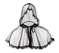 BLESSUME Pañuelo Medieval para la Cabeza Tocas para Mujeres Velo Triangular Mantilla Clásica de Encaje Suave Velo de Capilla, Talla única