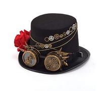 BLESSUME Sombrero Steampunk Gótico Chistera con gafas Unisex (Colore D, L)