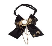 BLESSUME Steampunk Corbata de moño Engranajes, Negro,Talla única (Negro 1)
