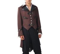 BLESSUME Steampunk FRAC Hombre Medieval Chaqueta Victoriana Gótico Disfraz de Halloween (S)