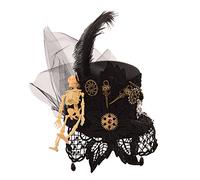 BLESSUME Steampunk gótico Mini sombrero de copa retro mujer sombrero Pinza para el cabello (N)