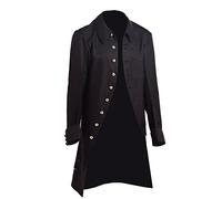 BLESSUME Steampunk Victorian Frock Coat Colonial Hombres Chaqueta (Negro, XL)