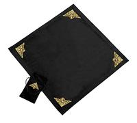 BLESSUME Tarot - Mantel y funda para mesa (4 unidades), color negro