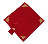 BLESSUME Tarot - Mantel y funda para mesa (4 unidades), color rojo