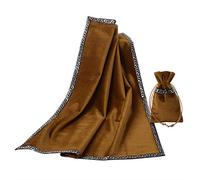 BLESSUME Toalla de altar para tarot de terciopelo, con bolsa para cartas (amarillo)