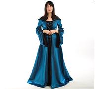 BLESSUME Vendimia Renacimiento Encapuchado Vestir (XL, Azul)