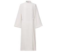 BLESSUME Vestiduras de sacerdote y clero, Alb con pliegues en la parte delantera y cinturón, Blanco marfil, Medium