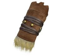 BLESSUME Viking - Brazaletes de cuero medieval para tiro con arco con piel sintética, protectores de brazo LARP ajustables para cosplay, Halloween