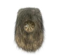 BLESSUME Viking - Riñonera de piel sintética medieval mullida con insignia nórdica, bolso con cordón ajustable para LARP, cosplay, Brown
