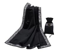 BLESSUME Wicca Altar Tarot - Mantel cuadrado con bolsillo para tarjetas (62 x 62 cm), color negro