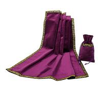 BLESSUME Wicca - Mantel cuadrado de terciopelo con bolsa de tarot (morado 1)