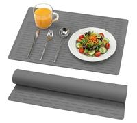 BLESWIN Alfombrilla Escurreplatos，Esterilla de Silicona con Ranuras, 30 x 40 cm, fácil de Limpiar, Multiusos, Apta para encimeras de Cocina, fregaderos o refrigeradores