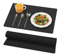 BLESWIN Alfombrilla Escurreplatos，Esterilla de Silicona con Ranuras, 30 x 40 cm, fácil de Limpiar, Multiusos, Apta para encimeras de Cocina, fregaderos o refrigeradores (Negro)