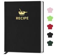 BLESWIN Recetario en Blanco, Elegante Cuaderno de Recetas de Tapa Dura, Diario de Recetas para Amantes de la Cocina, Perfecto Libro de Recetas DIY para Organizar Sus Recetas (Negro)