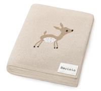 Bleu La La Manta para Bebés para Niños y Niñas, 100% de Lujo de Algodón Suave para Envolver en la Cuna o Cochecito, Manta de Regalo para Recién Nacidos, Bebés y Niños Pequeños (Cervatillo - Topo)