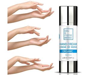bleu & marine Bretania - Crema de Manos Ecológica | Cuidado Intensivo | Hidrata y Protege | Anti-envejecimiento | Acción 5 en 1 | Rico en Aceite de Jojoba, 30 ml