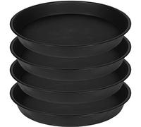 Bleuhome Paquete de 4 platillos para Plantas de 14 Pulgadas, Resistentes y duraderos, Redondos de 14 Pulgadas, Bandeja de Agua de plástico para macetas, platillos de Flores para Interiores, bandejas