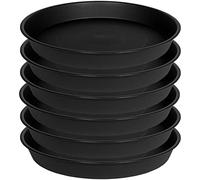 Bleuhome Paquete de 6 platillos para Plantas de 12 Pulgadas, platillo de plástico Resistente Redondo de 12 Pulgadas, Bandeja para macetas, platillos de Flores para Interiores, Cuencos de jardín,