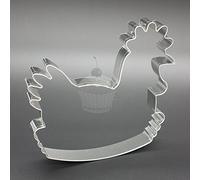 BLEX Halusky gallina en una Cesta con Forma de Cortador de Galletas de Acero Inoxidable, hojalata, Plata, 1,5 x 12,5 x 10,5 cm