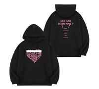 BLI-NK Album Born Pink Sudadera con capucha K-pop Support Impreso Merch Sudadera 2023 Algodón Cremallera Camisas(A Black,S)