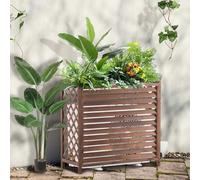 Bliajkswyr Cubre Aire Acondicionado Exterior Anticorrosión Vallas De Madera Balcon Privacidad Celosias Cubre Aire Acondicionado Exterior Proteger del Sol Y La Lluvia Aire Acondicionado para Jardín(M)