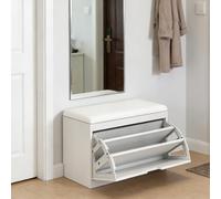 Bliajkswyr Zapatero Estrecho 17 24 30cm Banco Zapatero Blanco Zapatero Vertical Ahorro De Espacio Estante De Pie Libre Asiento Acolchado para Entradas Dormitorios Pasillos(White,50x30x46cm)
