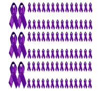 Bliceon 100 broches de cinta, alfileres de concienciación de cinta de satén para violencia doméstica, lupus, Alzheimer, cáncer de páncreas, broche de lazo, 7.5 x 4 cm, Lino