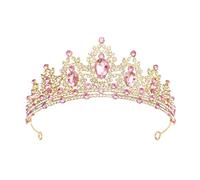 Bliceon Diadema de corona de princesa con diamantes de imitación, accesorios brillantes para el cabello, tiara dorada para bodas, fiestas, novias, damas de honor y niñas, bandas para cualquier ocasión