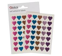 Blick Etiquetas de colores metálicos de moda, pegatinas autoadhesivas, corazones, 70 etiquetas, para el hogar, oficina, familia, escuela, calendario de vacaciones, planificador, tabla de recompensas,